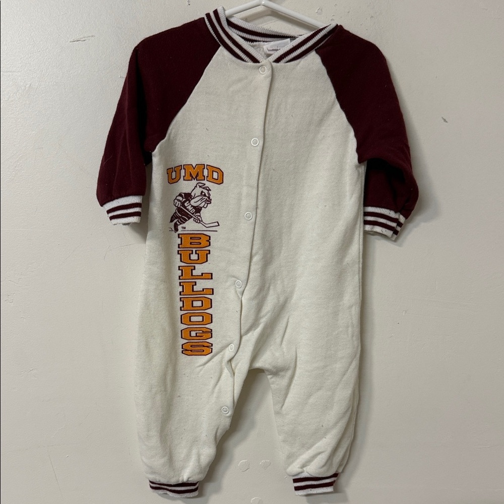 UMD bulldogs 80’s Brown and White Footies with Cozy Design